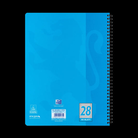 OXFORD Collegeblock touch DIN A4 kariert, meerblau 28, Sie erhalten 3 Blöcke