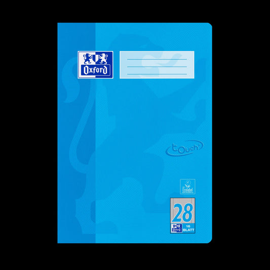 OXFORD Schulheft Touch blau Lineatur 28 kariert Innen- und Außenrand, A4, Sie erhalten 3 Hefte