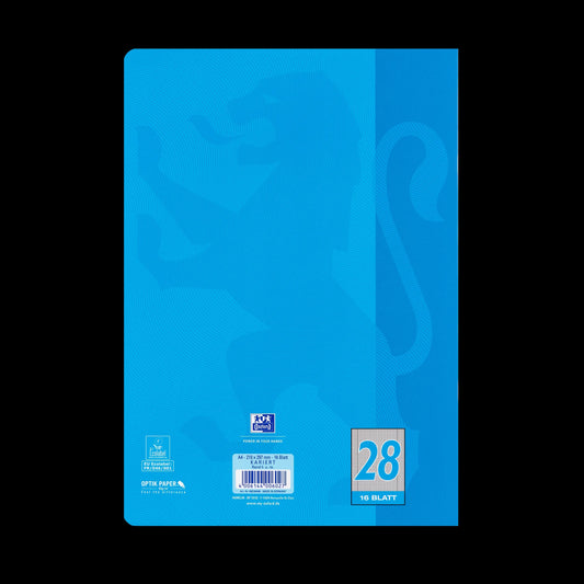 OXFORD Schulheft Touch blau Lineatur 28 kariert Innen- und Außenrand, A4, Sie erhalten 3 Hefte