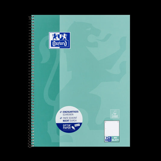OXFORD Collegeblock Schule DIN A4 türkis punktraster, Sie erhalten 3 Blöcke