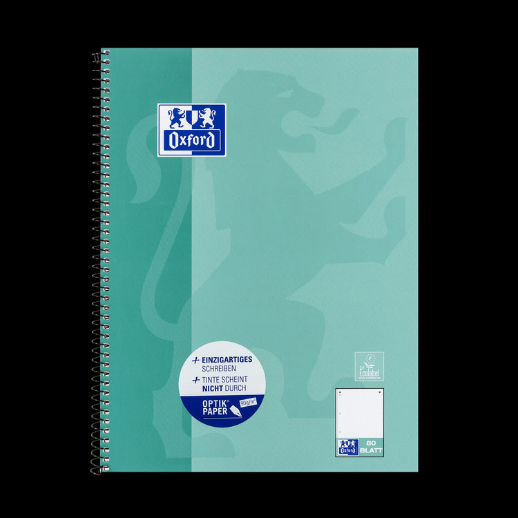 OXFORD Collegeblock Schule DIN A4 türkis punktraster, Sie erhalten 3 Blöcke
