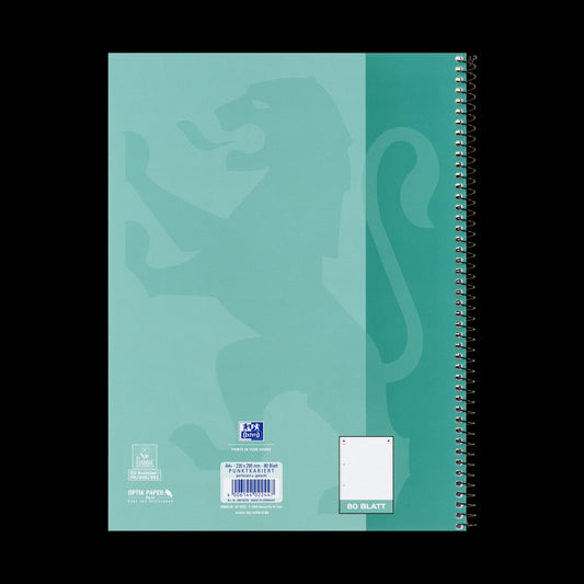 OXFORD Collegeblock Schule DIN A4 türkis punktraster, Sie erhalten 3 Blöcke