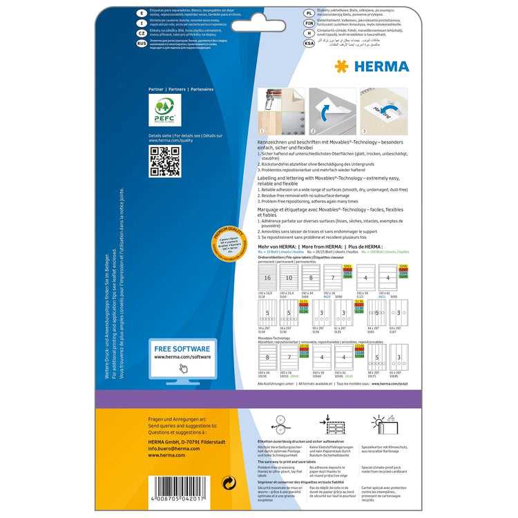 1.600 HERMA Sichtreiter-Etiketten 4201 weiß