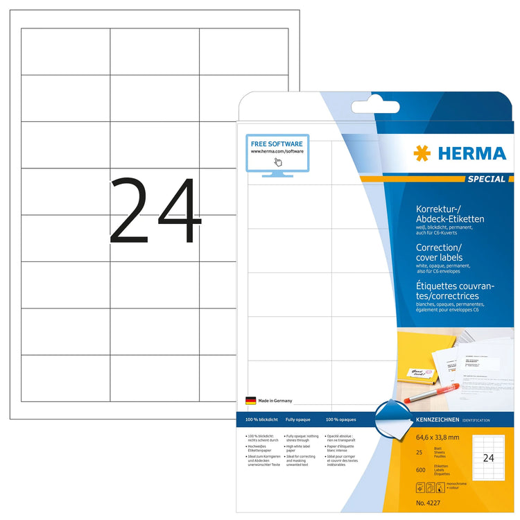 600 HERMA Etiketten 4227 weiß