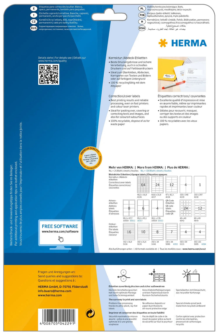100 HERMA Etiketten 4229 weiß