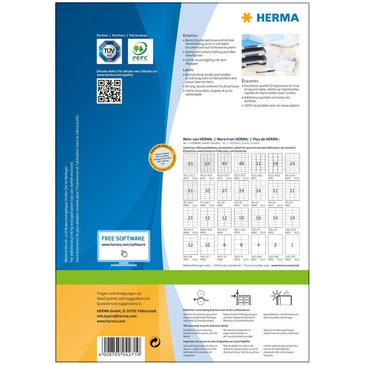 6.400 HERMA Etiketten 4271 weiß