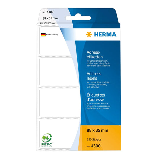 250 HERMA Adressetiketten 4300 weiß
