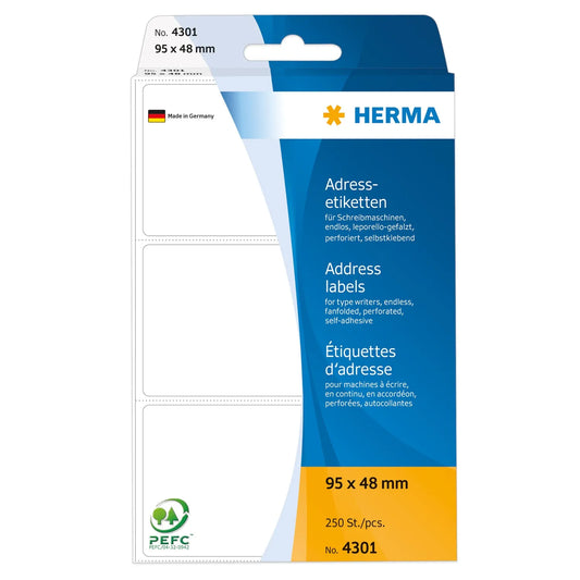 250 HERMA Adressetiketten 4301 weiß