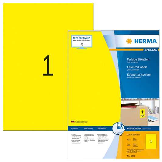 100 HERMA Etiketten 4401 gelb