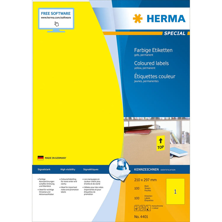100 HERMA Etiketten 4401 gelb