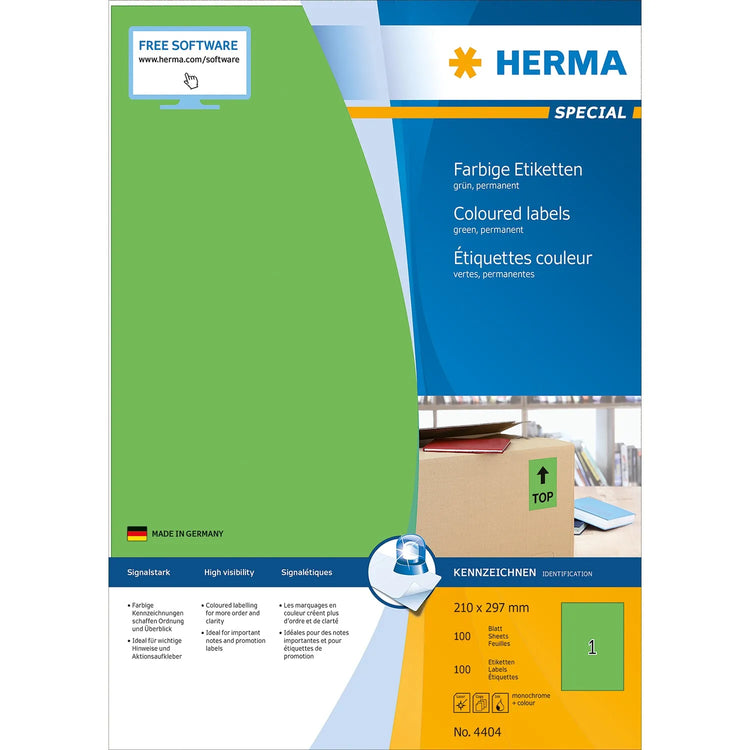100 HERMA Etiketten 4404 grün