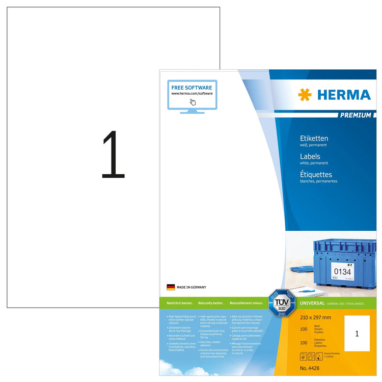 100 HERMA Etiketten 4428 weiß