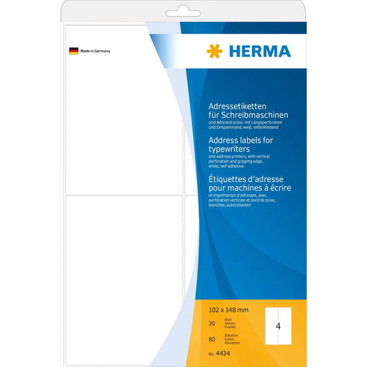 80 HERMA Adressetiketten 4434 weiß