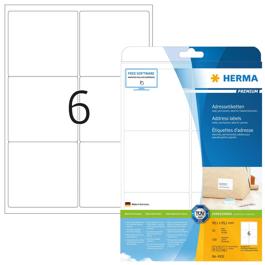 150 HERMA Adressetiketten 4502 weiß
