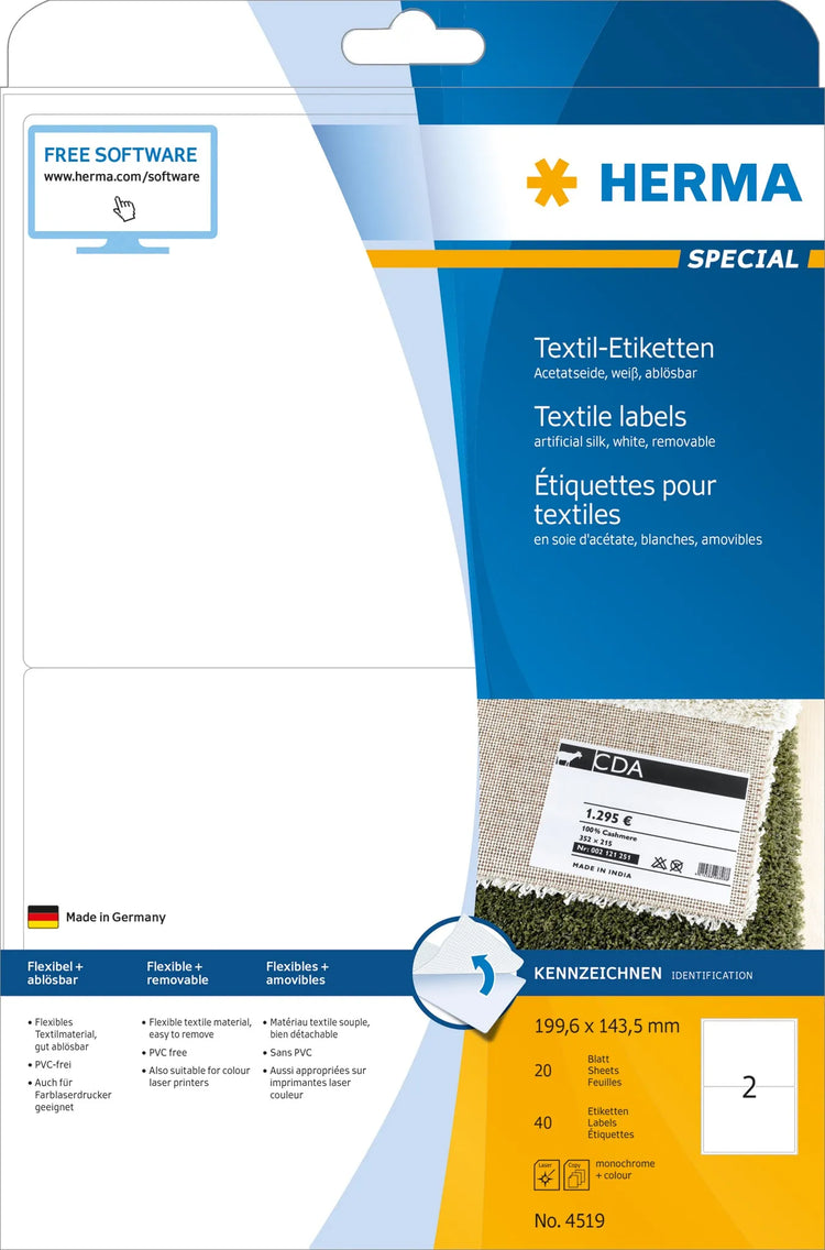 40 HERMA Namensetiketten 4519 weiß