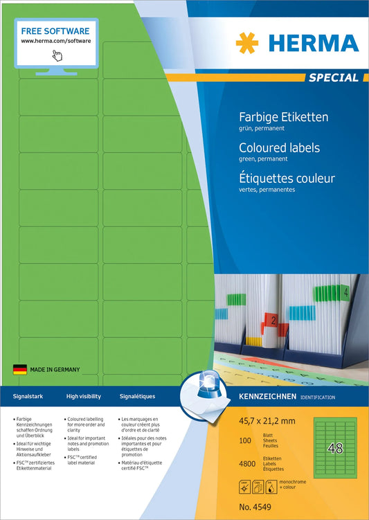 4.800 HERMA Etiketten 4549 grün