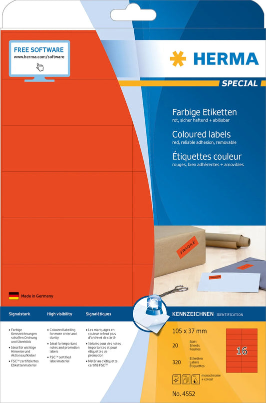 320 HERMA Etiketten 4552 rot
