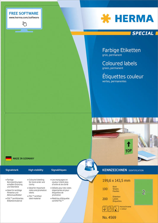 200 HERMA Etiketten 4569 grün