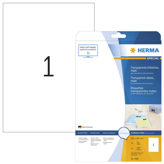10 HERMA Folienetiketten 4585 transparent