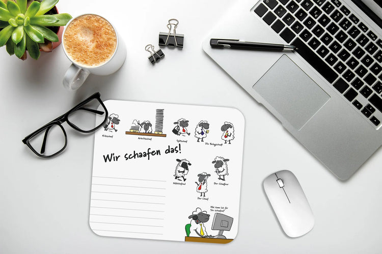 Mousepad - Block "Wir schaafen das!" Maße (BxH): 240 x 220 mm, 30 Blatt