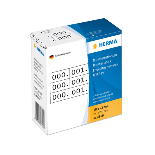 HERMA Klebenummern 4800 nummeriert von 0-999
