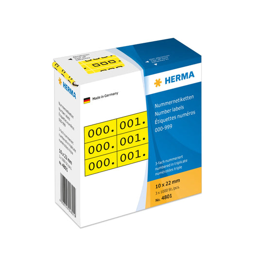 HERMA Klebenummern 4801 nummeriert von 0-999
