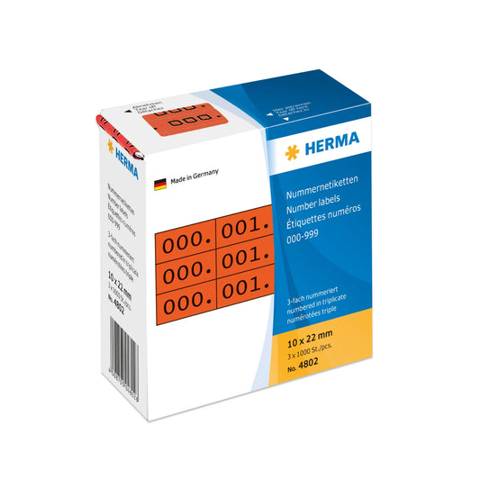 HERMA Klebenummern 4802 nummeriert von 0-999