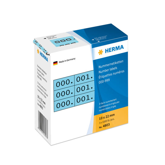 HERMA Klebenummern 4803 nummeriert von 0-999