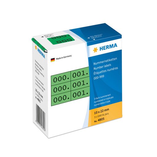 HERMA Klebenummern 4805 nummeriert von 0-999