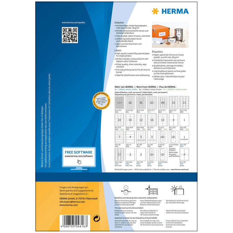 1.200 HERMA Etiketten 4816 weiß