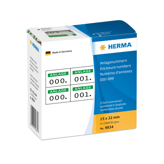 HERMA Klebenummern 4834 nummeriert von 0-999
