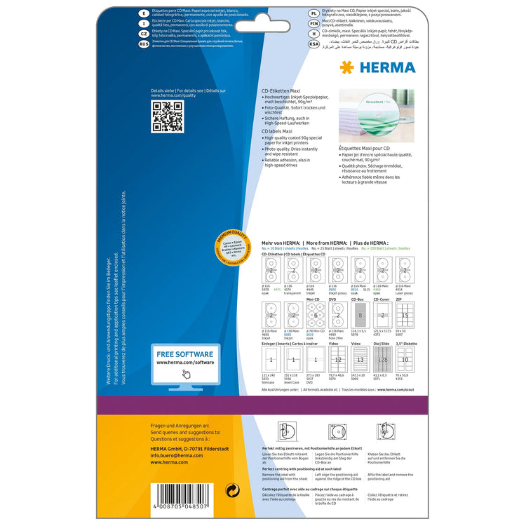 50 HERMA CD-Etiketten 4850 weiß