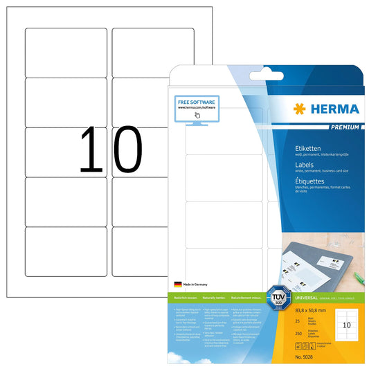 250 HERMA Etiketten 5028 weiß