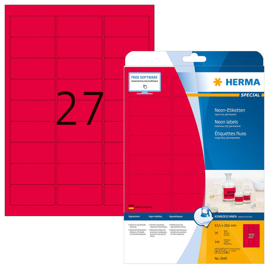 540 HERMA Etiketten 5045 rot