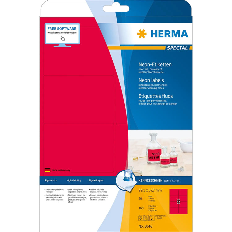 160 HERMA Etiketten 5046 rot