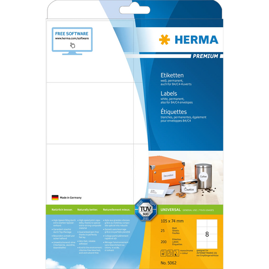 200 HERMA Etiketten 5062 weiß