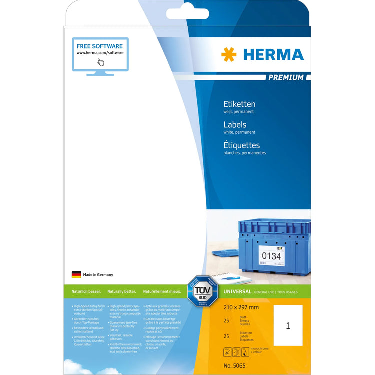 25 HERMA Etiketten 5065 weiß
