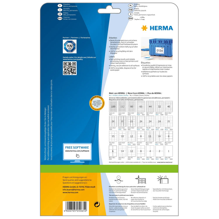 25 HERMA Etiketten 5065 weiß