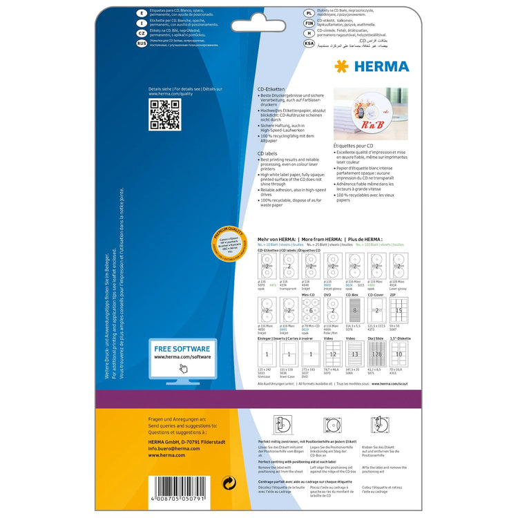 50 HERMA CD-Etiketten 5079 weiß