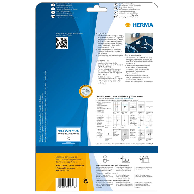 1.500 HERMA Schmucketiketten 5116 weiß