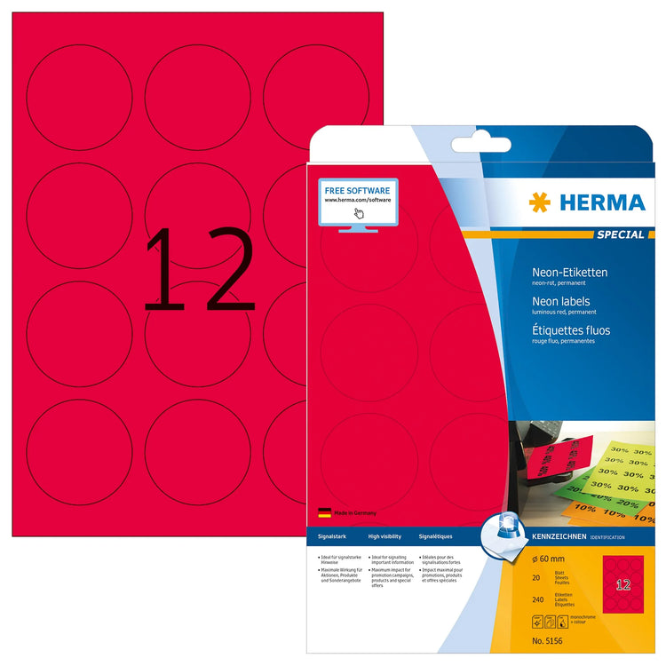 240 HERMA Etiketten 5156 rot