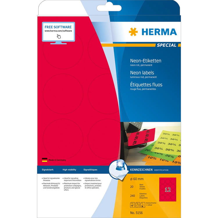 240 HERMA Etiketten 5156 rot