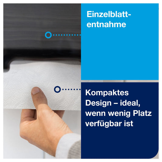 TORK Papierhandtuchspender Elevation H3 Classic Mini 553108 schwarz Kunststoff