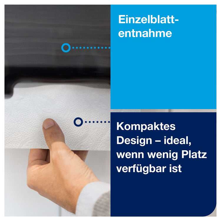 TORK Papierhandtuchspender Elevation H3 Classic Mini 553108 schwarz Kunststoff