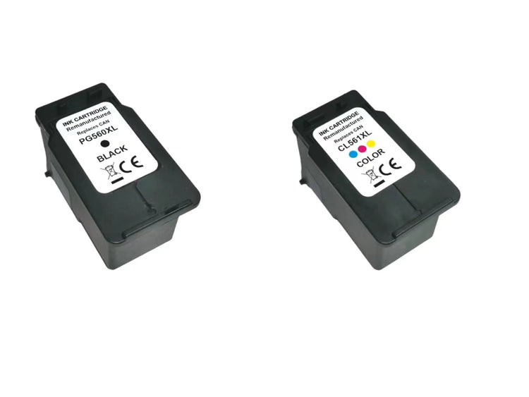 2 XL Druckerpatronen von Wechselfaul als Ersatz für Canon PG-560XL black CL-561XL color