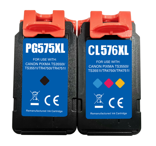 2 XL Druckerpatronen von Wechselfaul als Ersatz für Canon PG-575XL CL-576XL black color