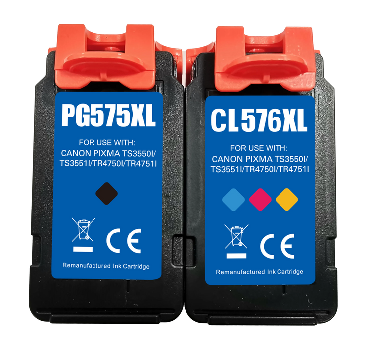 2 XL Druckerpatronen von Wechselfaul als Ersatz für Canon PG-575XL CL-576XL black color