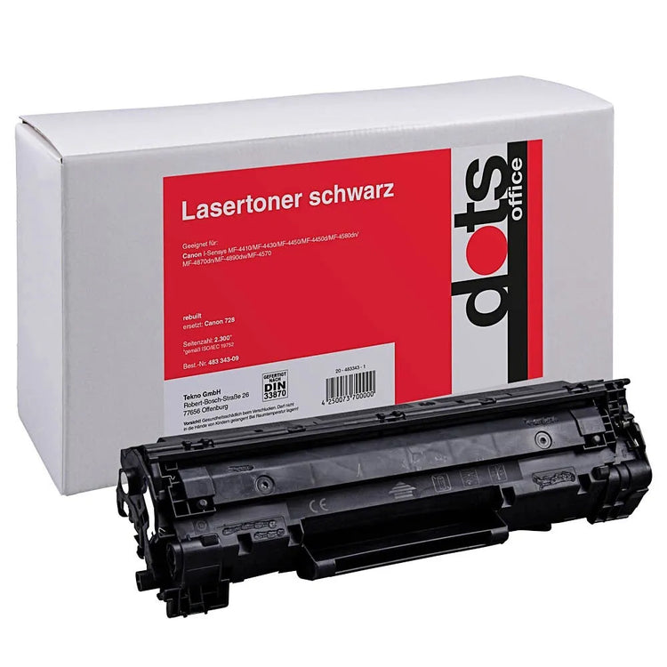 dots schwarz Toner ersetzt Canon 728 BK