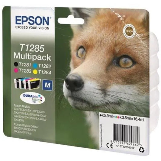 EPSON T1285 Fuchs, schwarz, cyan, magenta, gelb, 4er-Set Druckerpatronen