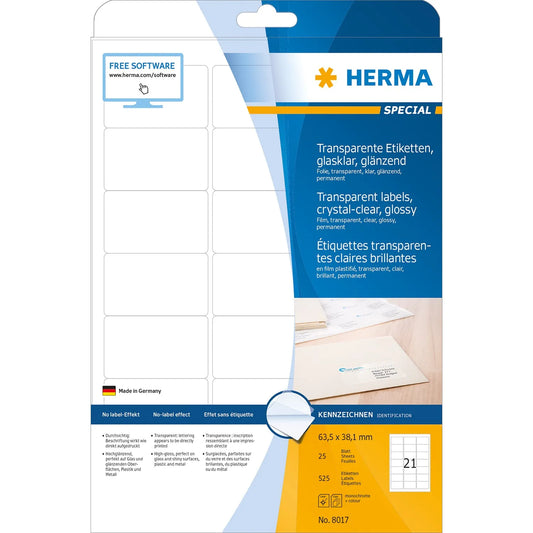 525 HERMA Folienetiketten 8017 transparent